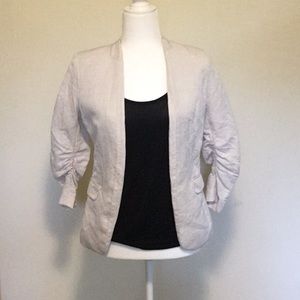 H&M Beige Sport Jacket with 3/4 ruched Sleeves